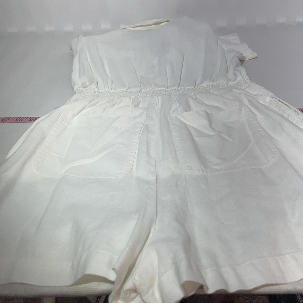 Universal Thread Womens White Button Up Romper Si… - image 5